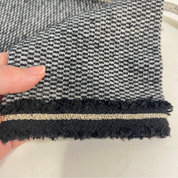 Karl Lagerfeld Tweed Blazer Jacket Large Black Grey White Wool Blend Timeless - Picture 7 of 11